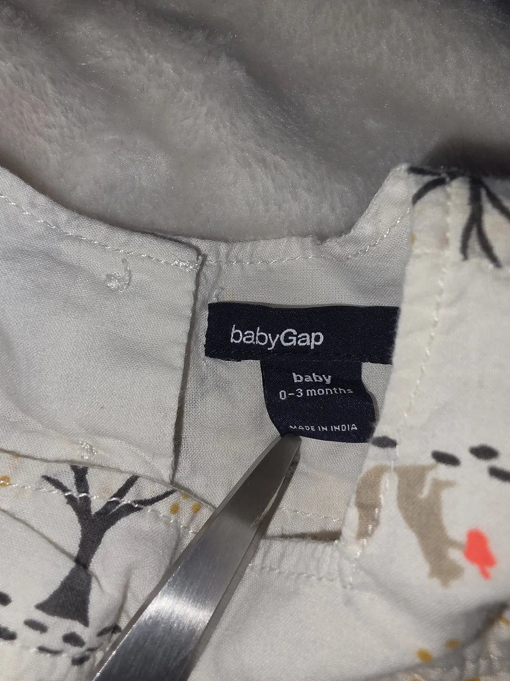 GAP Cream Long-Sleeve Top with Woodland Squirrel Print 0-3 Months